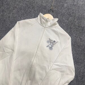 Y2K Disneyland Jacket Womens Large Tinkerbell Embroidered Full Zip White